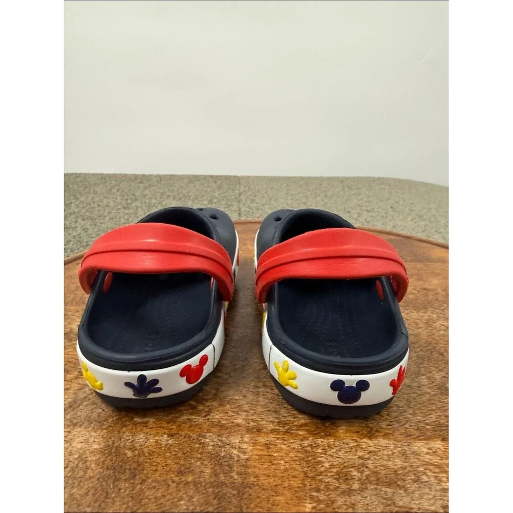 CROCS Shoes Little Kids 7 Navy Blue Clog Red Strap Mickey Mouse Disney